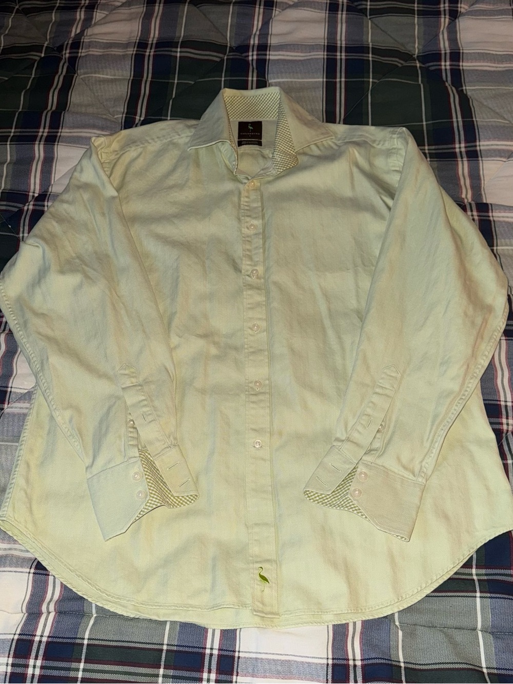 Tailorbyrd Pale Green Long-Sleeve Button down Dress Shirt Large